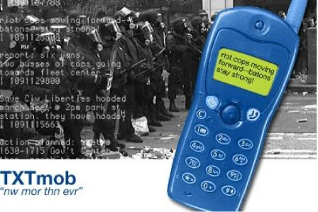 Figure 2 : Une publicité pour TxtMob en 2004.